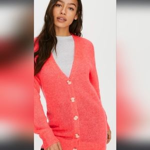 TNA by Aritzia Utica Cardigan US size Small. Dayglo Pink